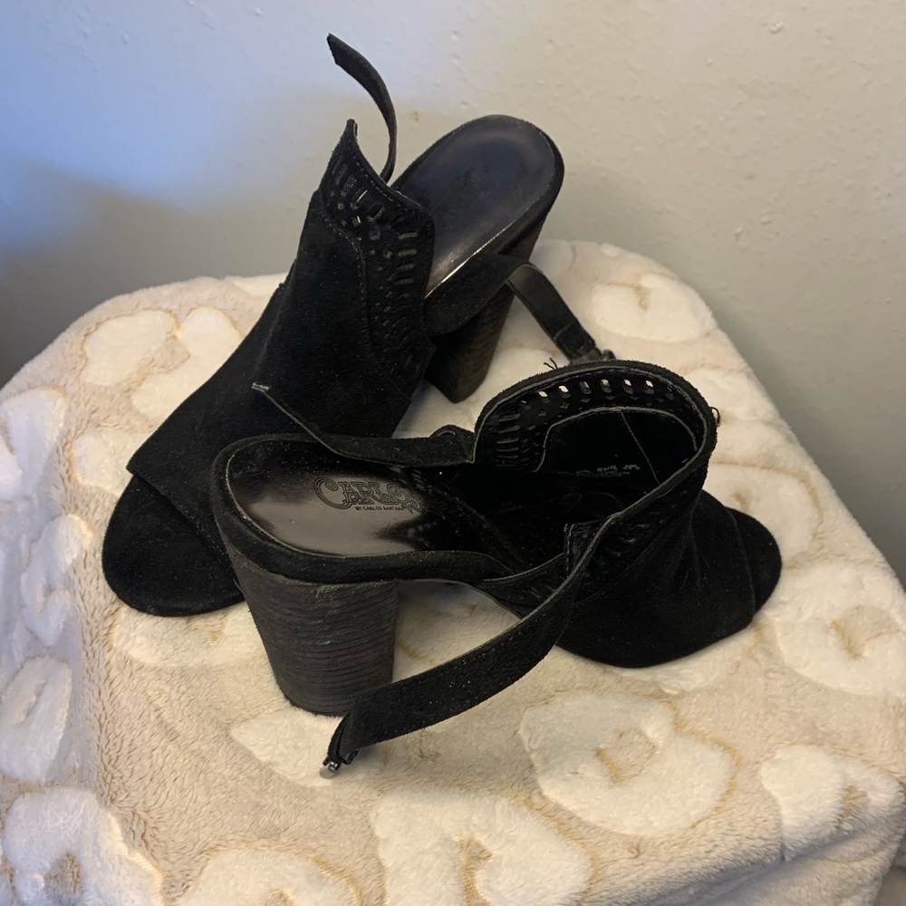 Black Open toed heels 7 1/2 Carlos by Carlos Santana